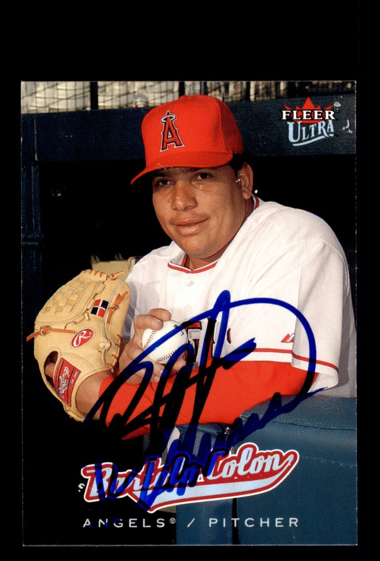 Signed Baseball Card Auto Bartolo Colon 2005 Fleer Ultra #78