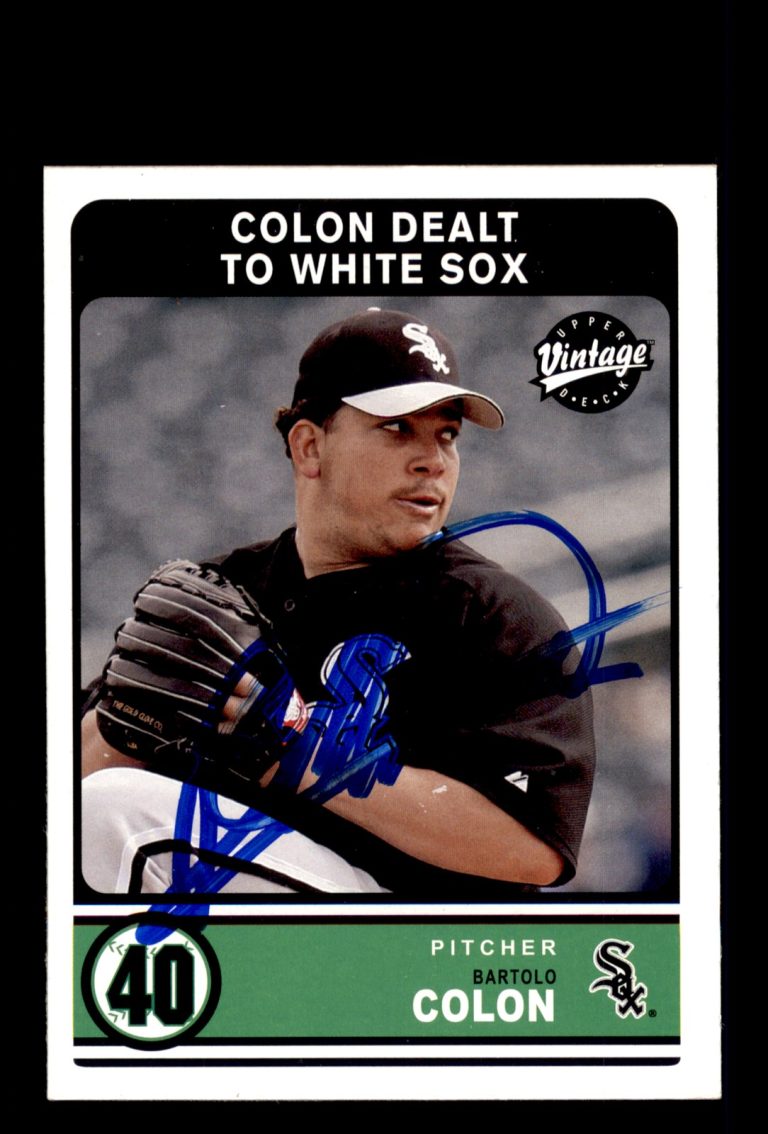Signed Baseball Card Auto Bartolo Colon 2003 Upper Deck Vintage #302 White Sox