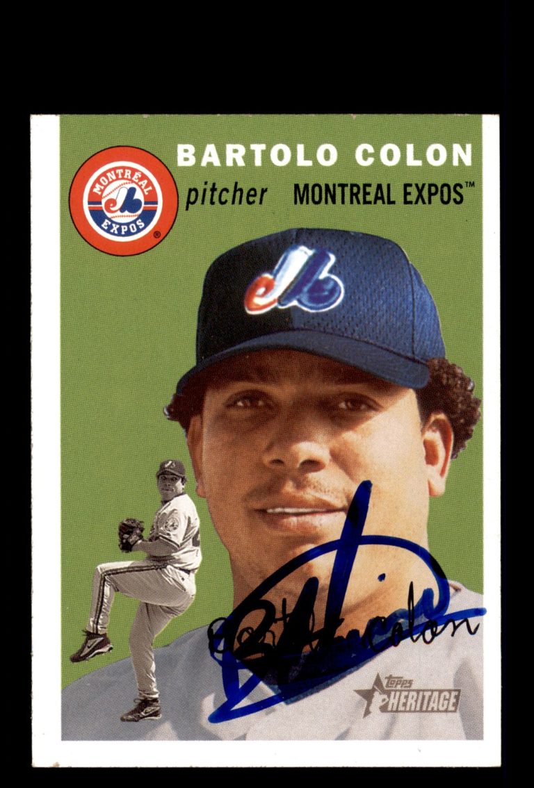 Signed Baseball Card Auto Bartolo Colon 2003 Topps Heritage #263 Montreal Expos