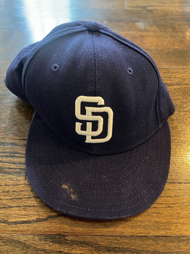 AARON POREDA SIGNED GAME USED BASEBALL HAT AUTO 2009 SAN DIEGO PADRES