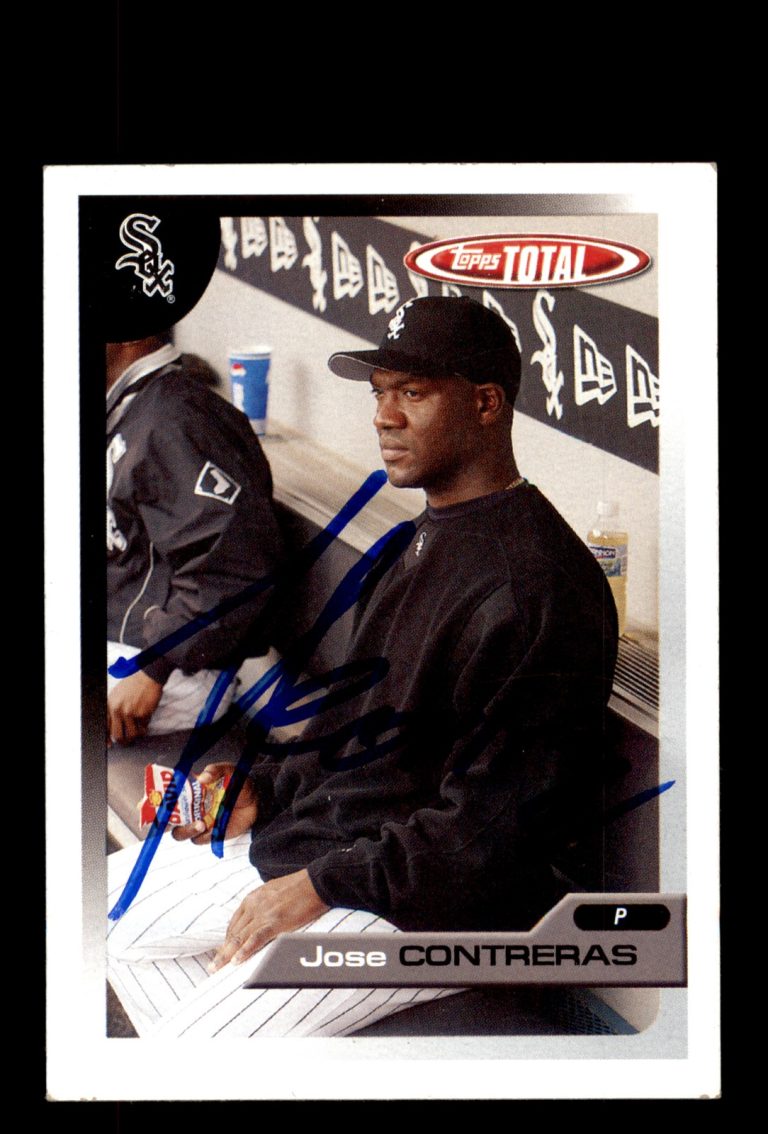 Signed Baseball Card Auto Jose Contreras 2005 Topps Total #463 White Sox