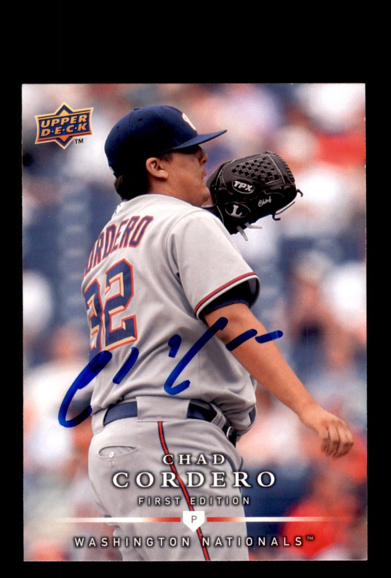 Signed Baseball Card Auto Chad Cordero 2008 Upper Deck First Edition #135