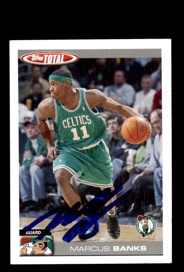 Signed Basketball Card Auto Marcus Banks 2004-05 Topps Total #210 Boston Celtics