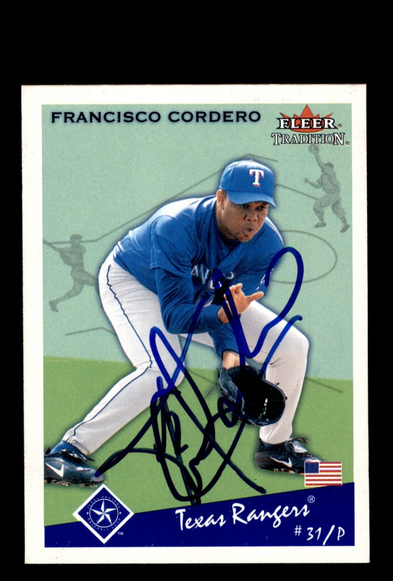 Signed Baseball Card Auto Francisco Cordero 2002 Fleer Tradition #U123 Rangers