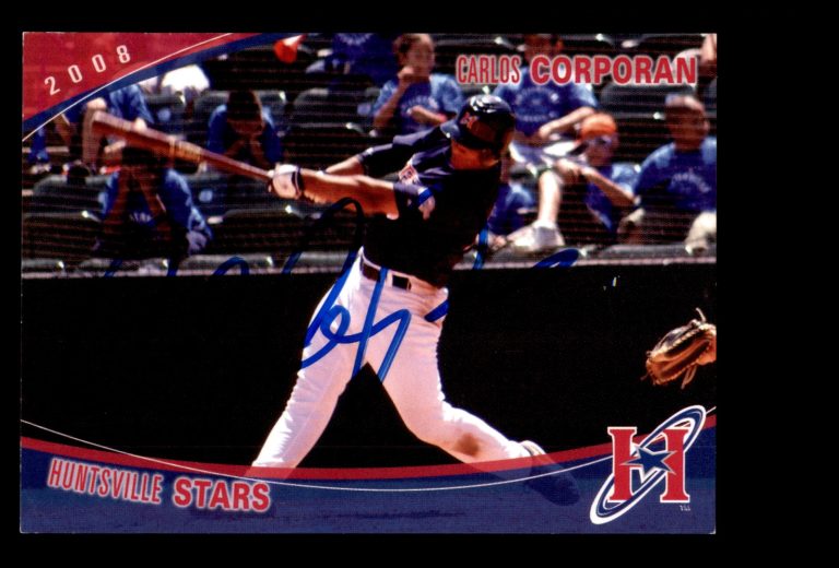 Signed Baseball Card Auto Carlos Corporan 2008 Grandstand Huntsville Stars