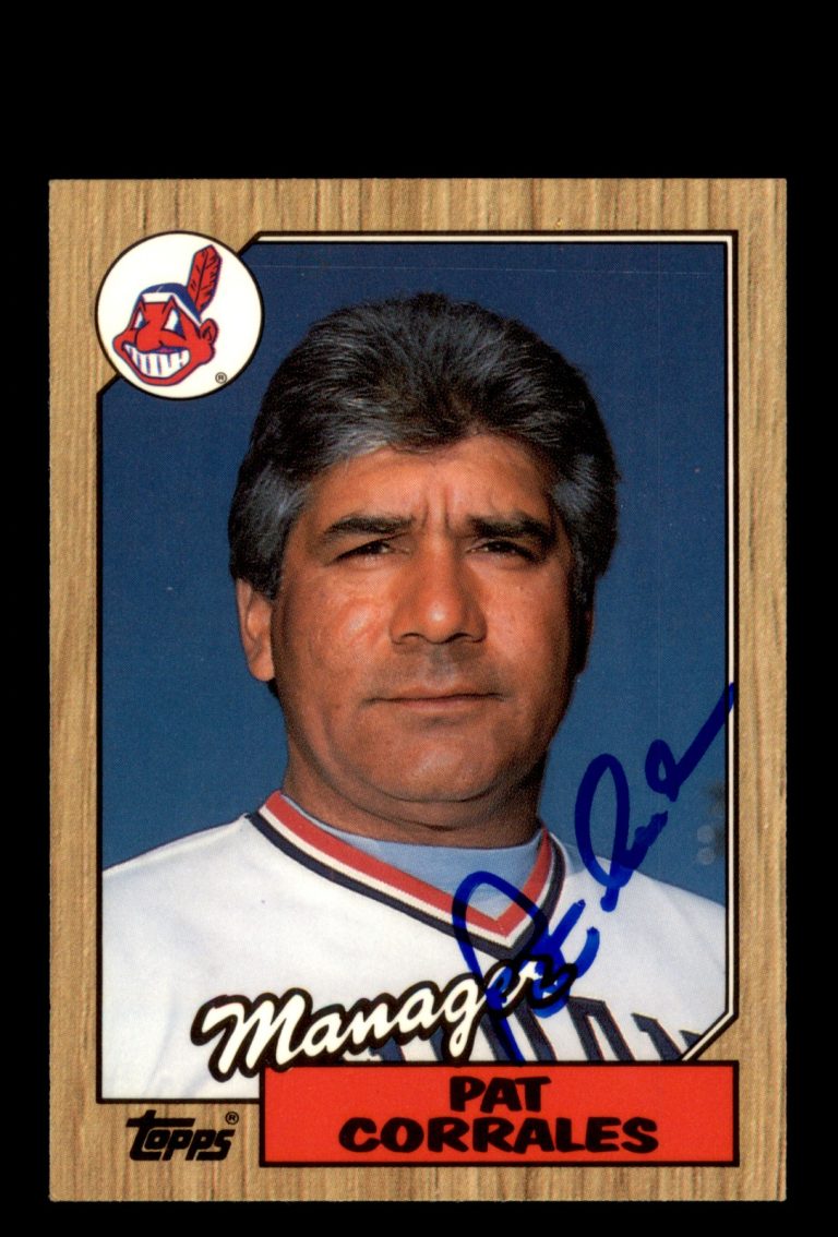 Signed Baseball Card Auto Pat Corrales 1987 Topps Tiffany #268 Indians