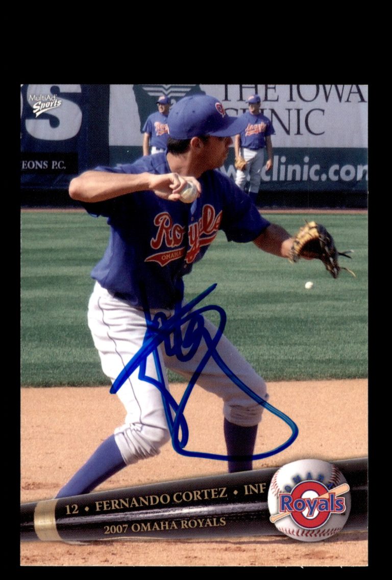 Signed Baseball Card Auto Fernando Cortez 2007 MultiAd Omaha Royals #13