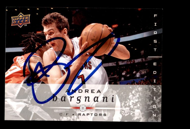 Signed Basketball Card Auto Andrea Bargnani 2008-09 Upper Deck First Edition
