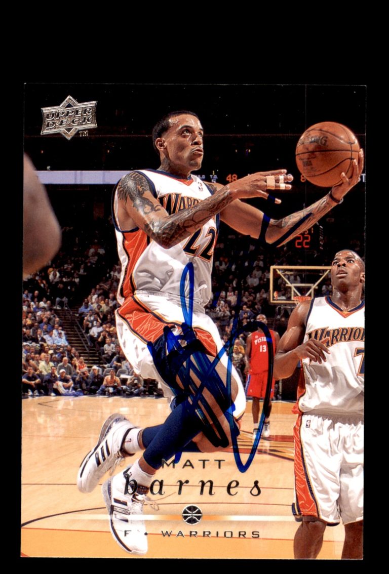 Signed Basketball Card Auto Matt Barnes 2008-09 Upper Deck #57 Warriors