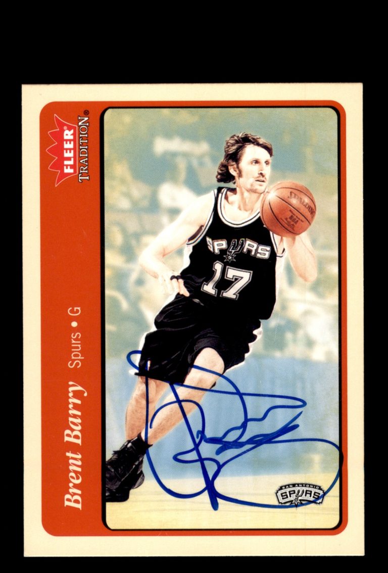 Signed Basketball Card Auto Brent Barry 2004-05 Fleer Tradition #174 Spurs