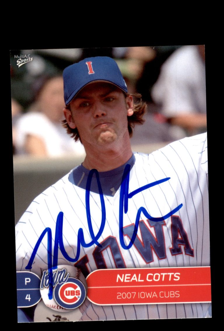 Signed Baseball Card Auto Neal Cotts 2007 MultiAd Iowa Cubs #6