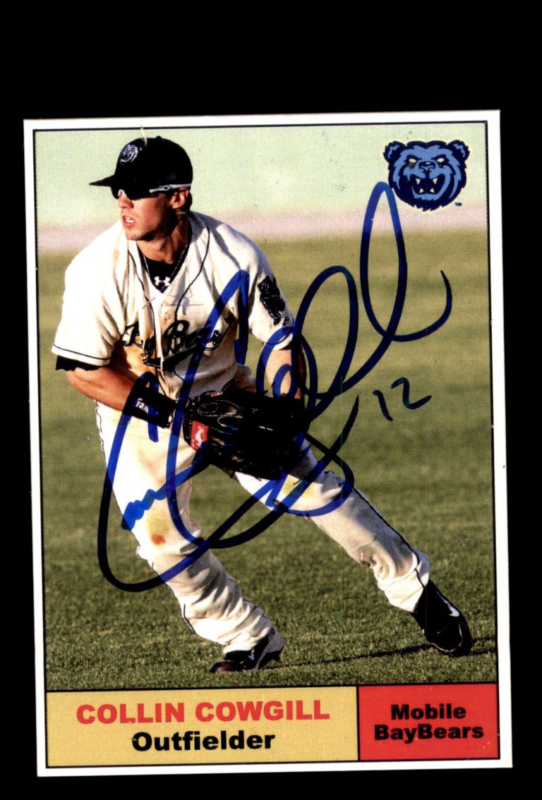 Signed Baseball Card Auto Collin Cowgill 2010 Mobile BayBears MILB
