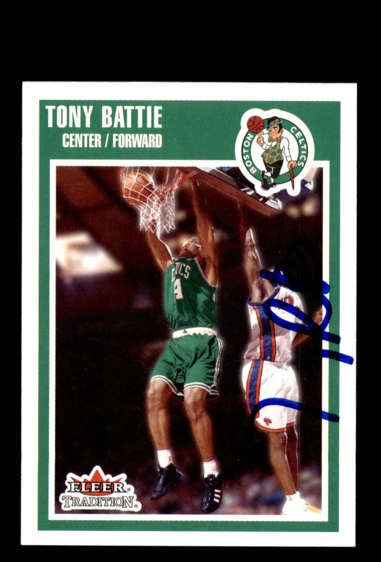 Signed Basketball Card Auto Tony Battie 2002-03 Fleer Tradition #8 Celtics