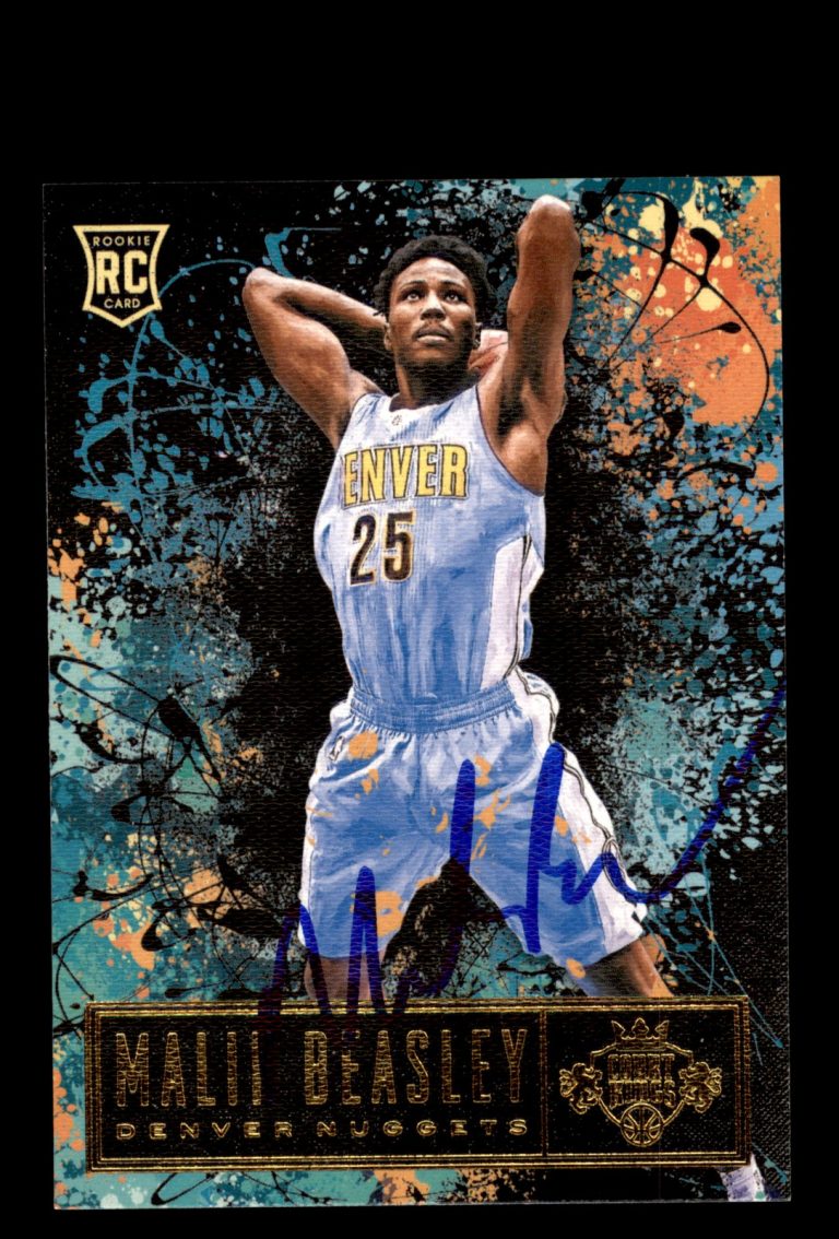 Signed Basketball Card Auto Malik Beasley 2016-17 Panini Court Kings #116
