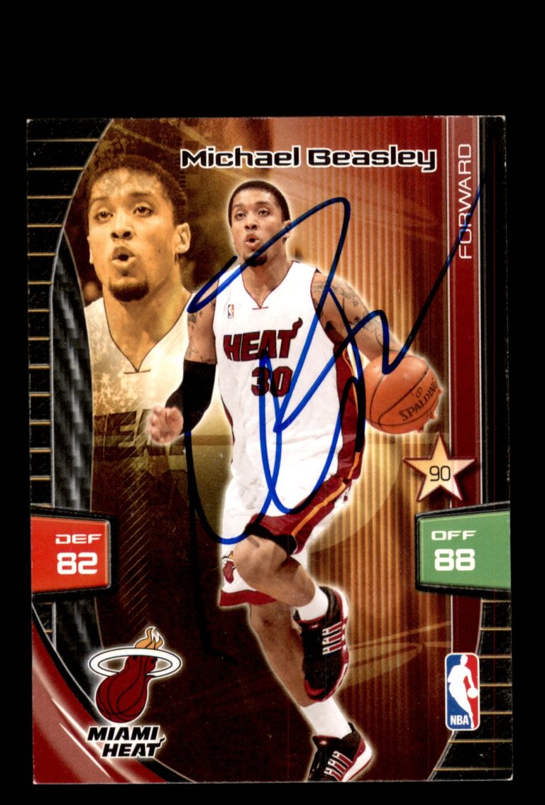 Signed Basketball Card Auto Michael Beasley 2009-10 Panini Adrenalyn XL Heat