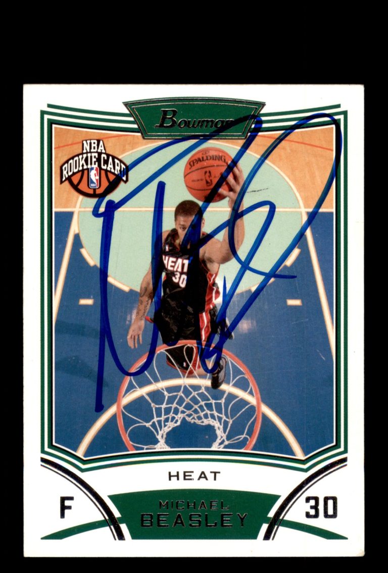 Signed Basketball Card Auto Michael Beasley 2008-09 Bowman #112 Miami Heat