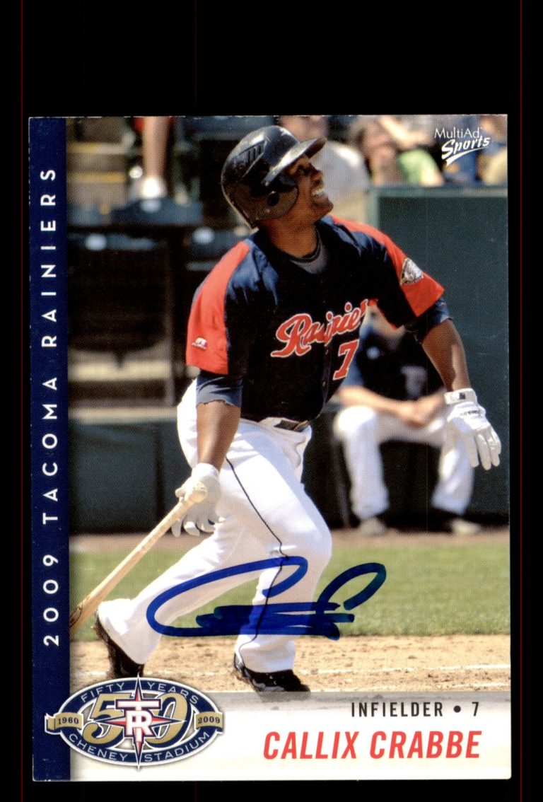 Signed Baseball Card Auto Callix Crabbe 2009 MultiAd Tacoma Rainiers #4