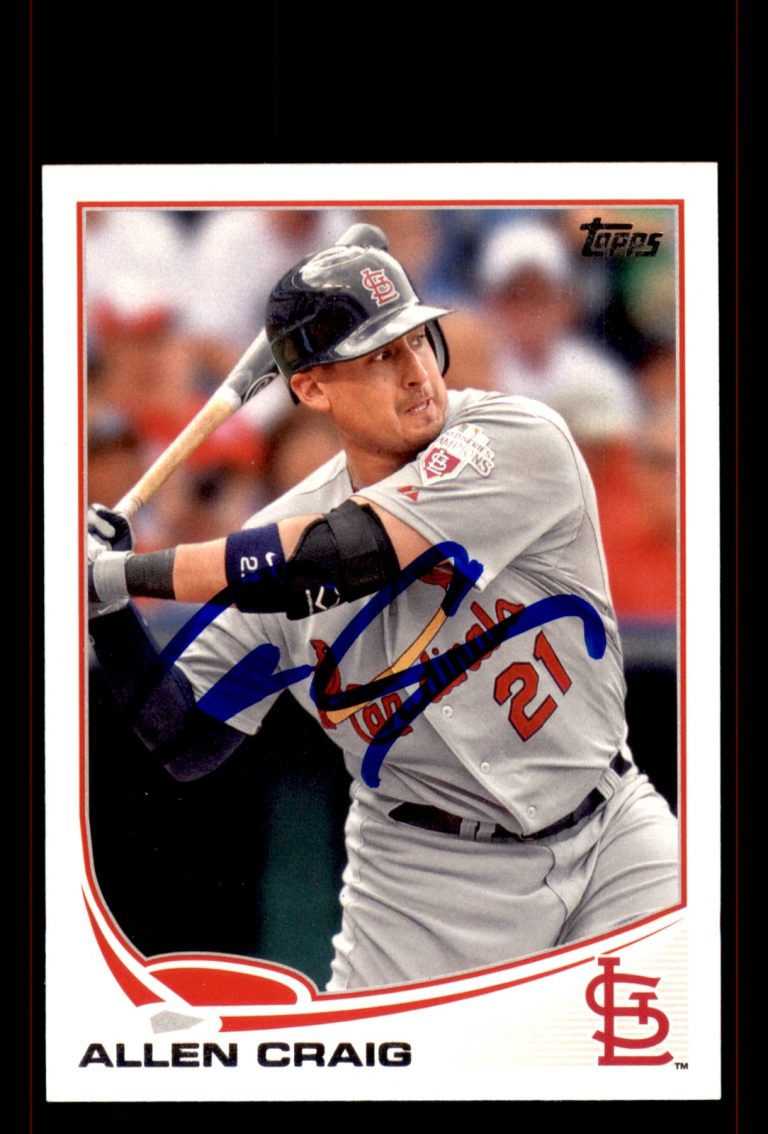 Signed Baseball Card Auto Allen Craig 2013 Topps #321 St. Louis Cardinals