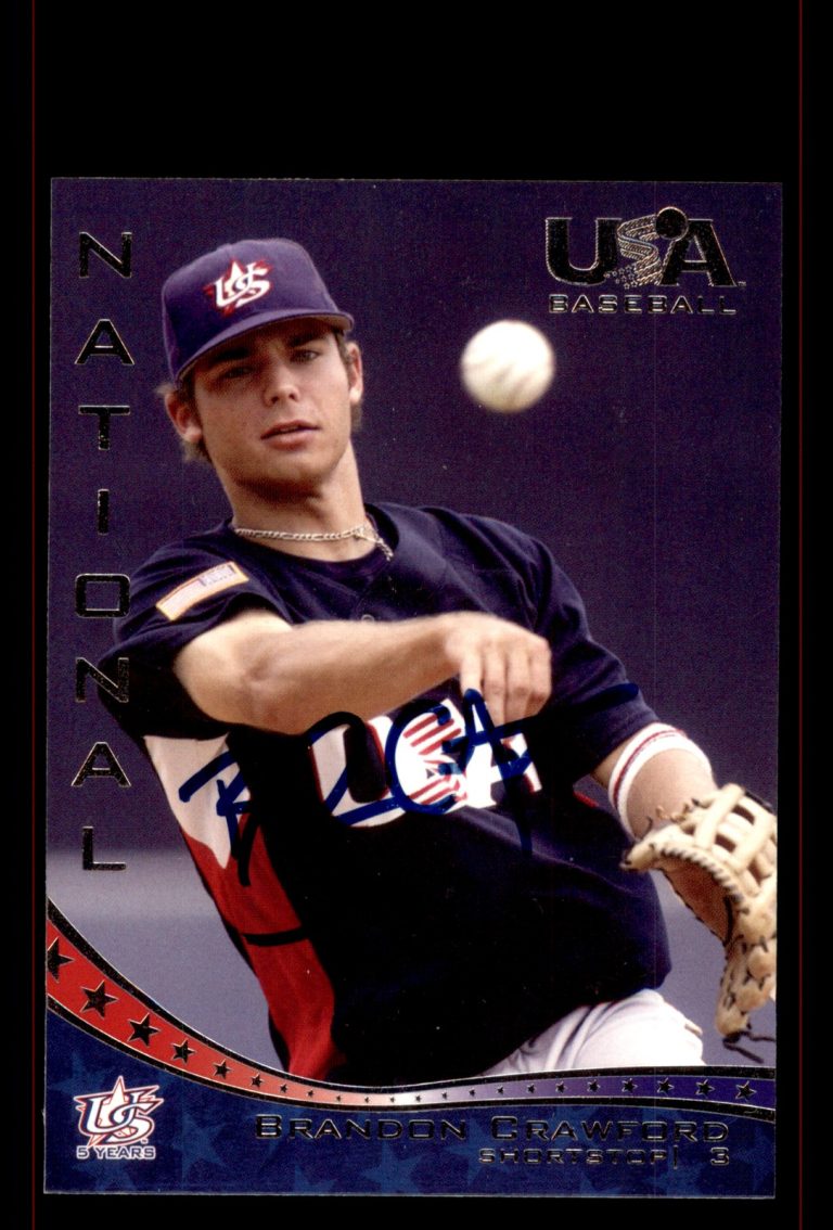 Signed Baseball Card Auto Brandon Crawford 2007 USA Baseball #2 Giants RC