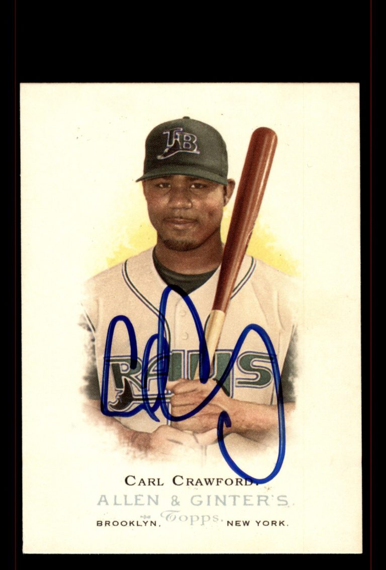 Signed Baseball Card Auto Carl Crawford 2006 Topps Allen & Ginter #223 Rays