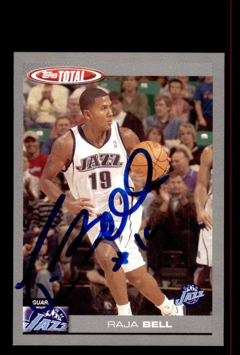 Signed Basketball Card Auto Raja Bell 2004-05 Topps Total #235 Jazz Silver