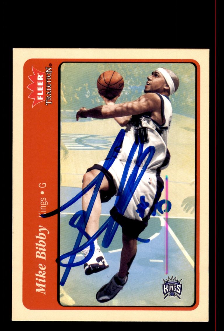 Signed Basketball Card Auto Mike Bibby 2004-05 Fleer Tradition #61 Kings