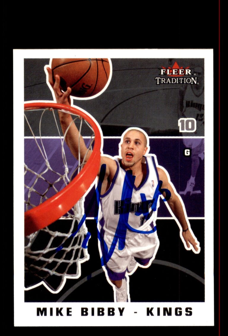 Signed Basketball Card Auto Mike Bibby 2003-04 Fleer Tradition #118 Kings