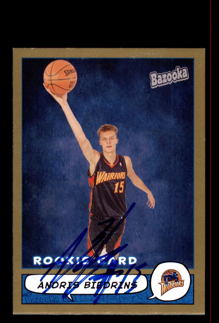 Signed Basketball Card Auto Andris Biedrins 2004-05 Bazooka #188 Warriors
