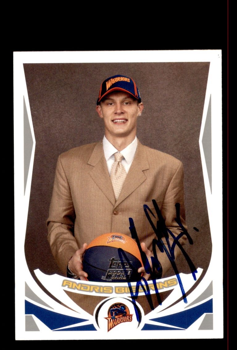 Signed Basketball Card Auto Andris Biedrins 2004-05 Topps #231 Warriors