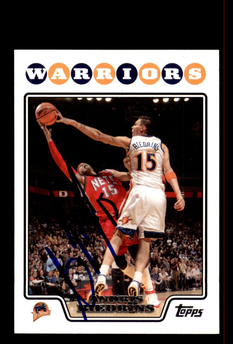 Signed Basketball Card Auto Andris Biedrins 2008-09 Topps #29 Warriors