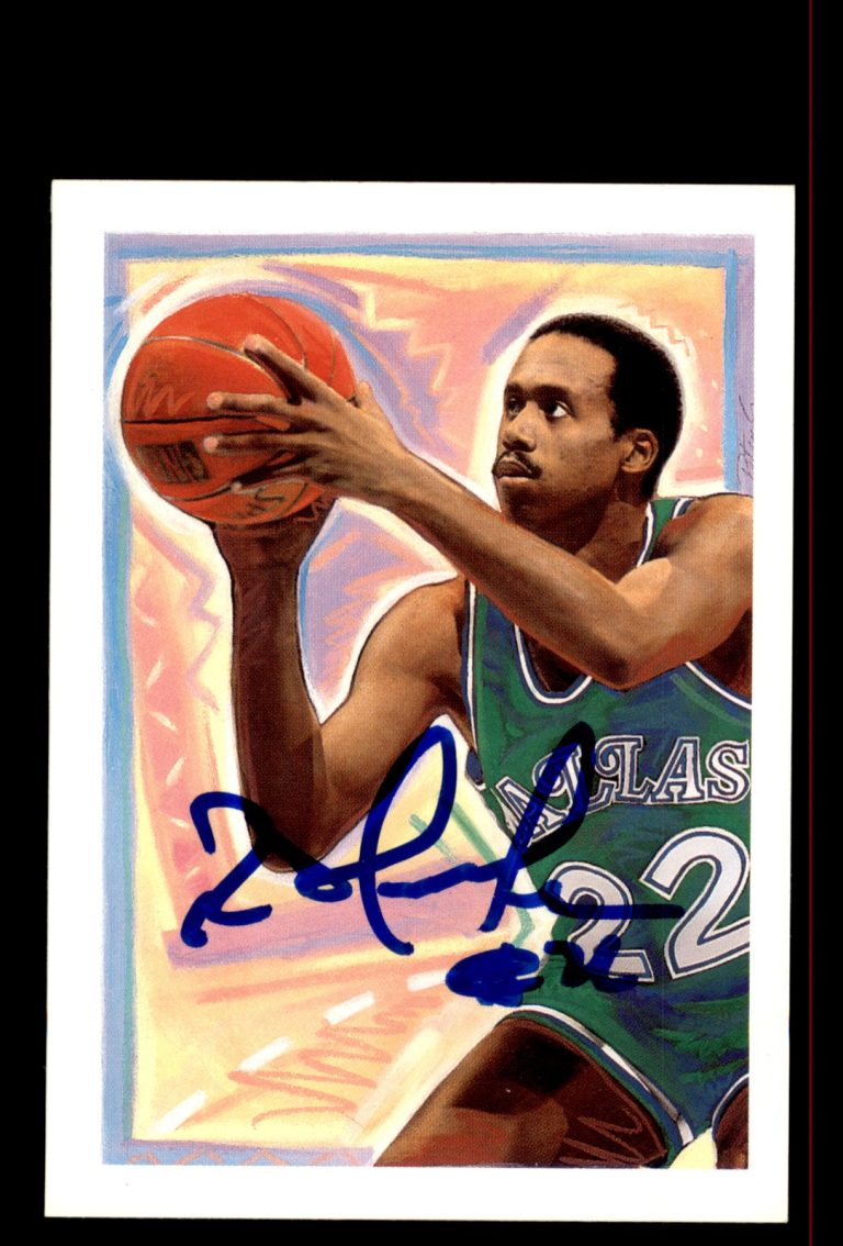 Signed Basketball Card Auto Rolando Blackman 1990-91 Hoops #360 Dallas Mavericks
