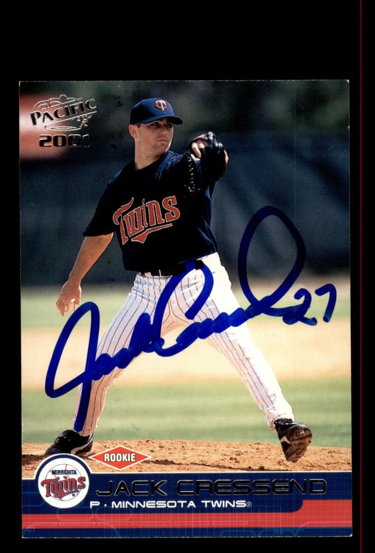 Signed Baseball Card Auto Jack Cressend 2001 Pacific #475 Minnesota Twins