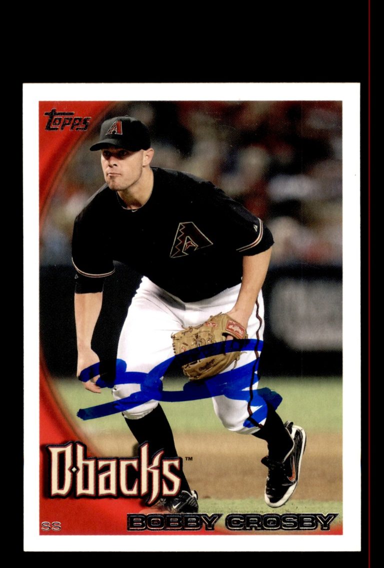 Signed Baseball Card Auto Bobby Crosby 2010 Topps #US-219 Diamondbacks