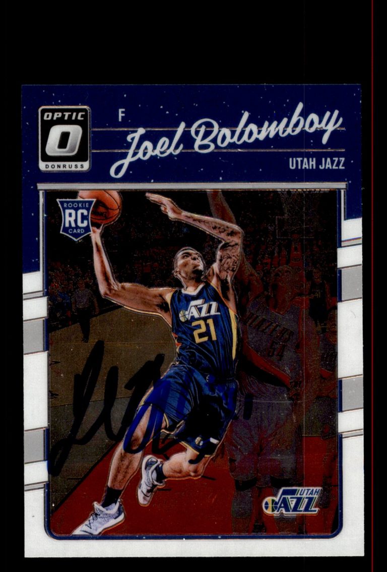 Signed Basketball Card Auto Joel Bolomboy 2016-17 Donruss Optic #191 Utah Jazz