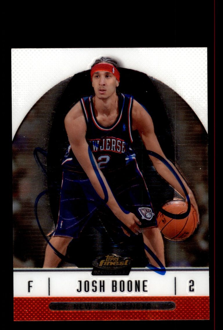 Signed Basketball Card Auto Josh Boone 2006-07 Topps Finest #66 Nets