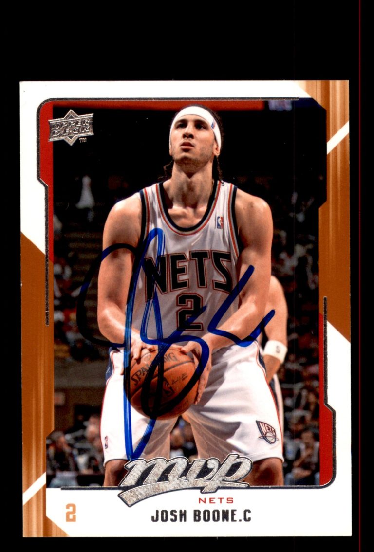Signed Basketball Card Auto Josh Boone 2008-09 Upper Deck MVP #97 Nets