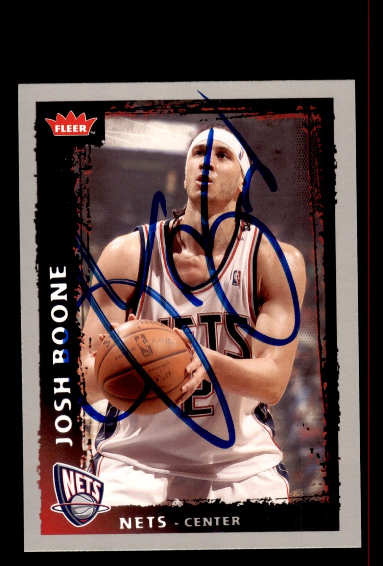 Signed Basketball Card Auto Josh Boone 2008-09 Fleer #67 New Jersey Nets