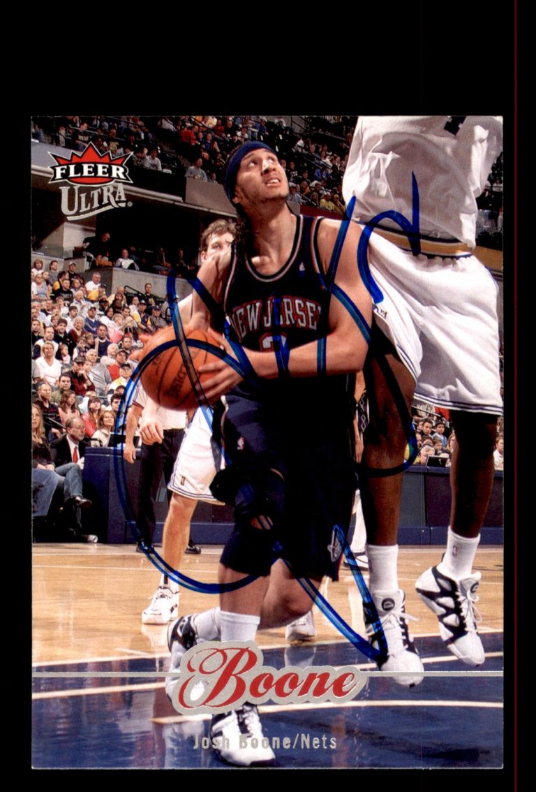 Signed Basketball Card Auto Josh Boone 2007-08 Fleer Ultra #118 Nets