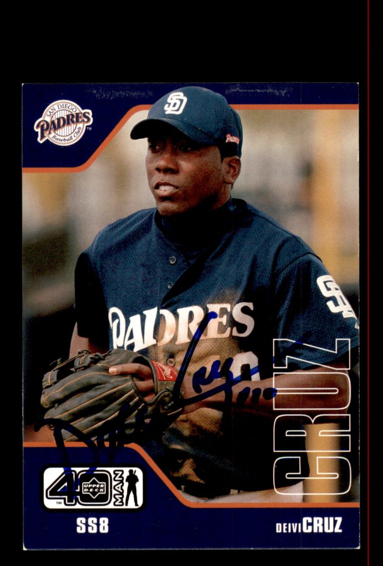 Signed Baseball Card Auto Deivi Cruz 2002 Upper Deck 40-Man #872 Padres