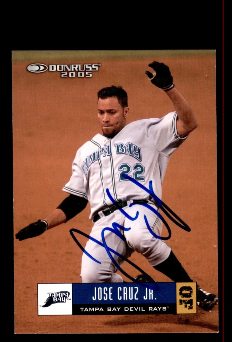 Signed Baseball Card Auto Jose Cruz Jr. 2005 Donruss #350 Tampa Bay Devil Rays
