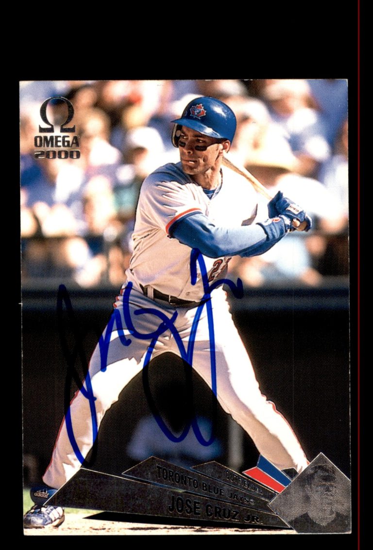 Signed Baseball Card Auto Jose Cruz Jr. 2000 Pacific Omega #146 Blue Jays