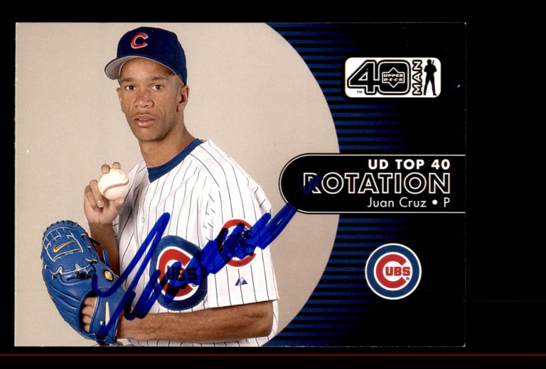 Signed Baseball Card Auto Juan Cruz 2002 Upper Deck 40-Man #1144 Chicago Cubs