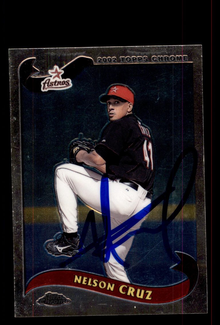 Signed Baseball Card Auto Nelson Cruz 2002 Topps Chrome #257 Houston Astros