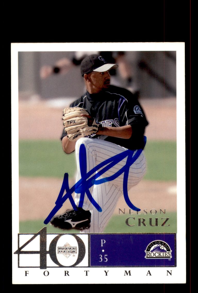 Signed Baseball Card Auto Nelson Cruz 2003 Upper Deck 40-Man #758 Rockies