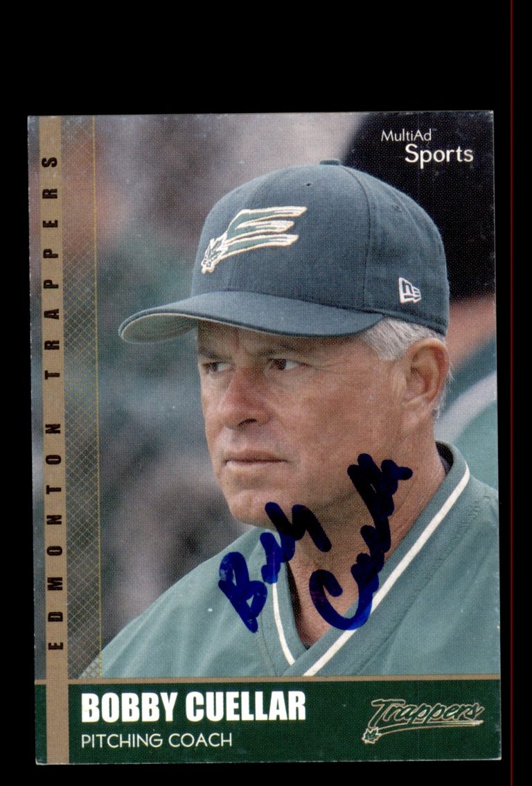Signed Baseball Card Auto Bobby Cuellar 2002 MultiAd Edmonton Trappers #26