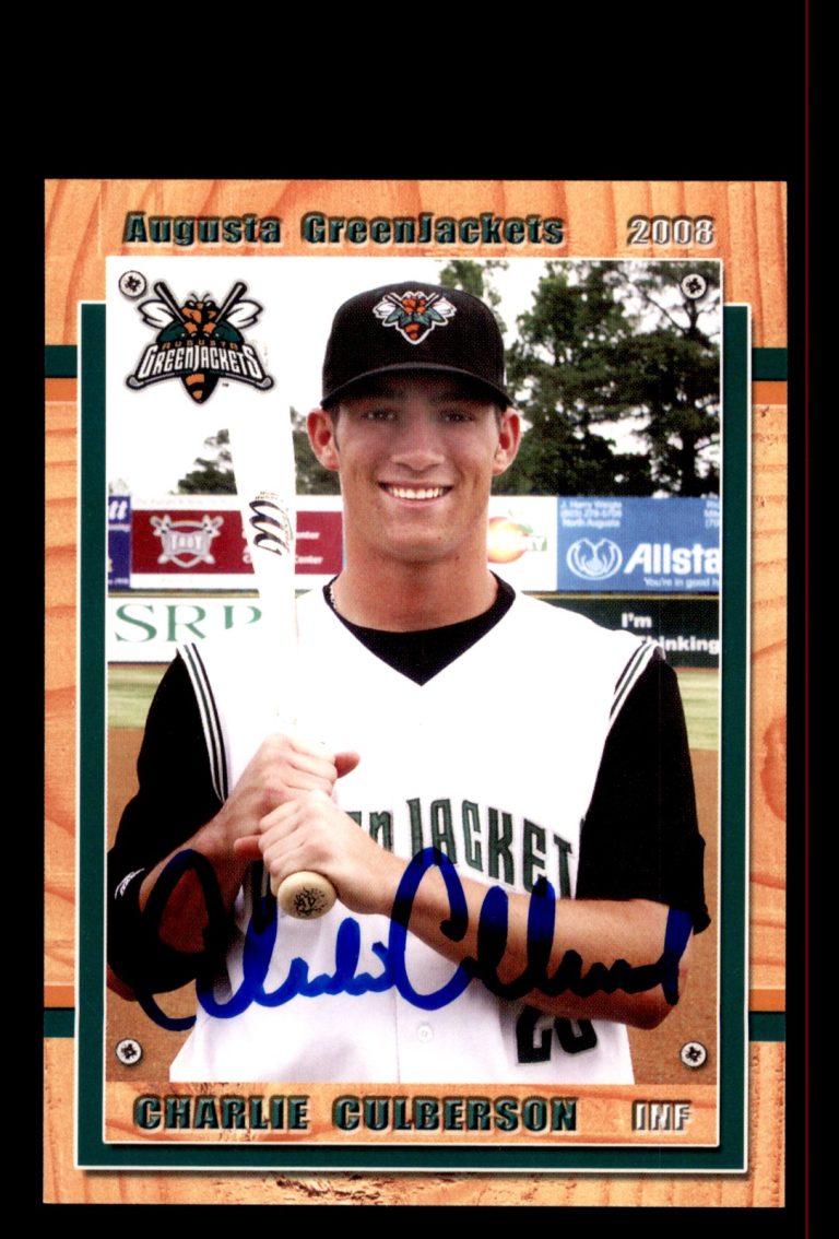 Signed Baseball Card Auto Charlie Culberson 2008 Grandstand Augusta GreenJackets