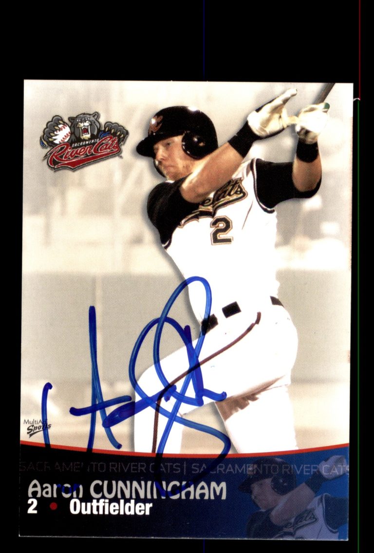 Signed Baseball Card Auto Aaron Cunningham 2009 MultiAd Sacramento River Cats #8
