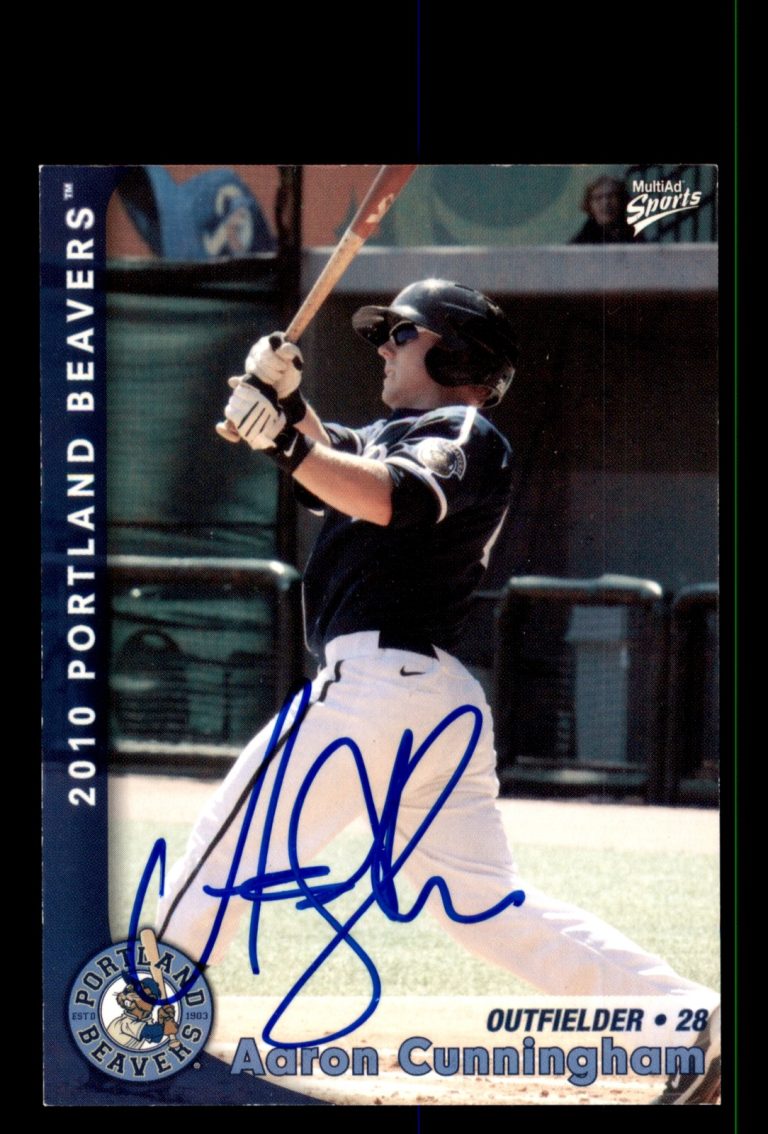 Signed Baseball Card Auto Aaron Cunningham 2010 MultiAd Portland Beavers #6