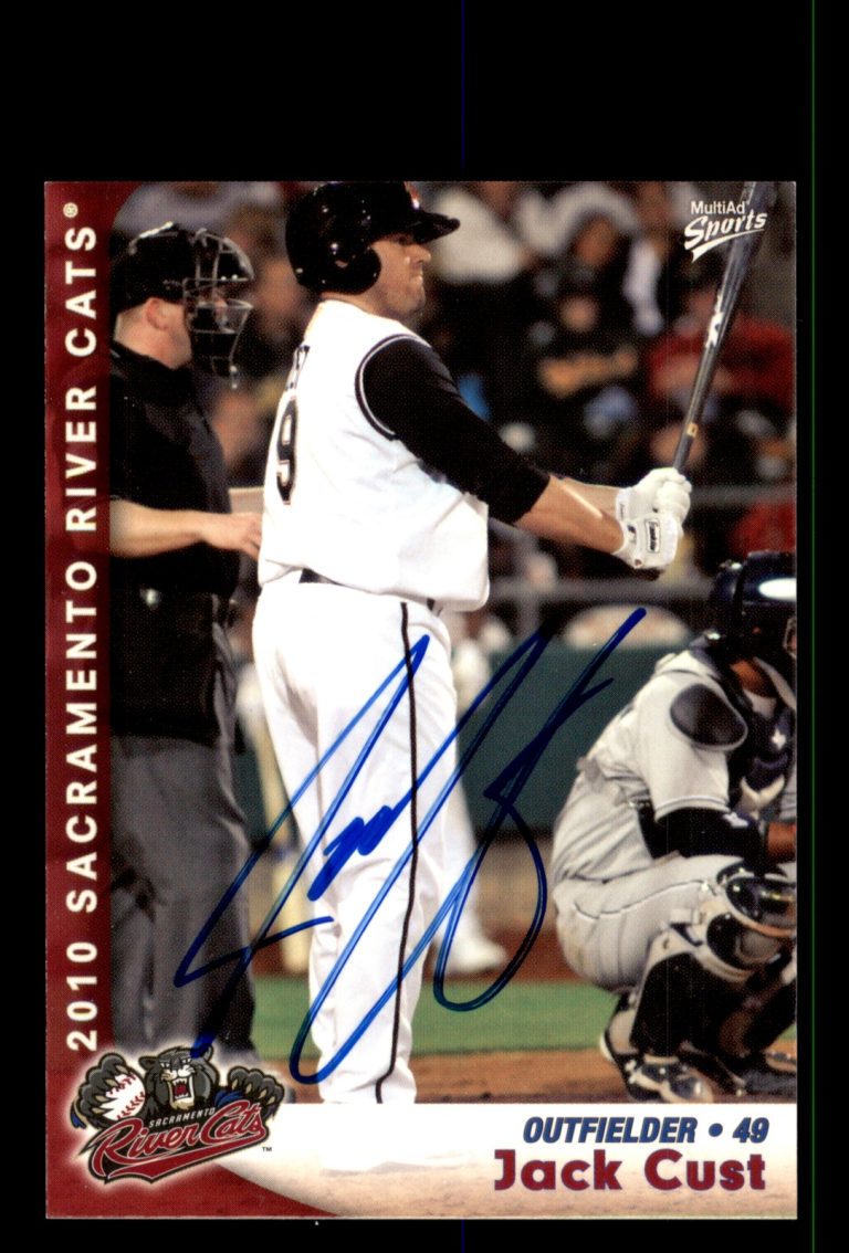 Signed Baseball Card Auto Jack Cust 2010 MultiAd Sacramento River Cats #7