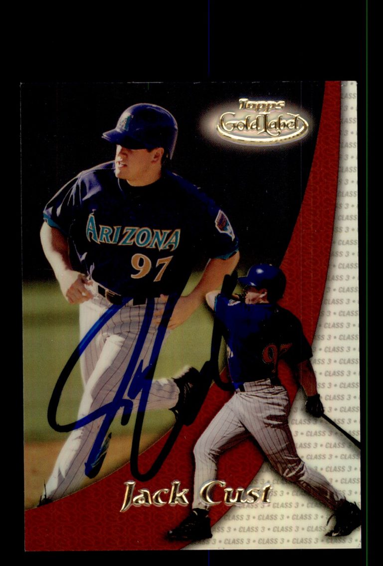 Signed Baseball Card Auto Jack Cust 2000 Topps Gold Label #79 Diamondbacks